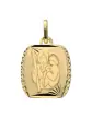 Médaille Carrée Etoilée Saint Christophe en Or Personnalisable