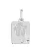Médaille Rectangle Étoilée et Ange en Relief en Or Personnalisable