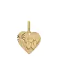Médaille Coeur Brossée Motif Étoilé avec Ange Penseur en Or Personnalisable