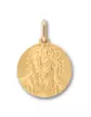 Médaille Ronde Christ Couronne d'Épines en Or Personnalisable - Petit Modèle