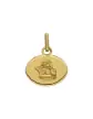 Médaille Ovale Horizontale Diamantée Ange Penseur en Or Personnalisable