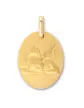 Médaille Ovale Ange qui Dort en Relief en Or Personnalisable