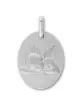 Médaille Ovale Ange qui Dort en Relief en Or Personnalisable