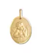 Médaille de baptême Ange Penseur ovale Contourée