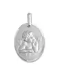 Médaille de baptême Ange Penseur ovale Contourée