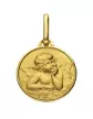 Petite médaille de baptême ange raphaël en or personnalisable