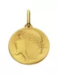 Grande médaille christ de profil en or personnalisable