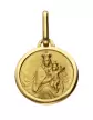 Médaille de baptême Vierge Enfant Contour en or Personnalisable