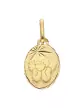 Médaille Ovale Étoilée avec Ange Penseur en Relief en Or Personnalisable