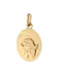 Médaille Ovale Étoilée avec Ange Pensif en Relief en Or Personnalisable