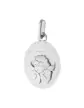 Médaille Ovale Étoilée avec Ange Pensif en Relief en Or Personnalisable
