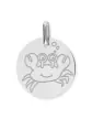 Médaille Ronde en Or Enfant Zodiaque Cancer Personnalisable