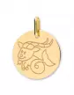 Médaille Ronde en Or Enfant Zodiaque Capricorne Personnalisable