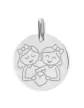 Médaille Ronde en Or Enfant Zodiaque Gémeaux Fille Personnalisable