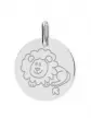 Médaille Ronde en Or Enfant Zodiaque Lion Personnalisable
