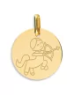 Médaille Ronde en Or Enfant Zodiaque Sagittaire Personnalisable