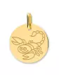 Médaille Ronde en Or Enfant Zodiaque Scorpion Personnalisable
