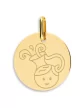 Médaille Ronde en Or Enfant Zodiaque Verseau Personnalisable