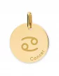 Médaille Ronde en Or Zodiaque Symbole du Cancer Personnalisable
