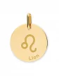 Médaille Ronde en Or Zodiaque Symbole du Lion Personnalisable