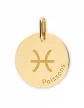 Médaille Ronde en Or Zodiaque Symbole du Poisson Personnalisable