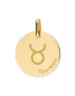 Médaille Ronde en Or Zodiaque Symbole du Taureau Personnalisable