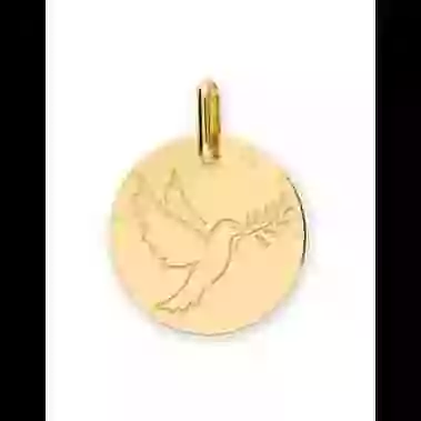 Médaille Colombe Branche d’Olivier en Or Personnalisable image cachée