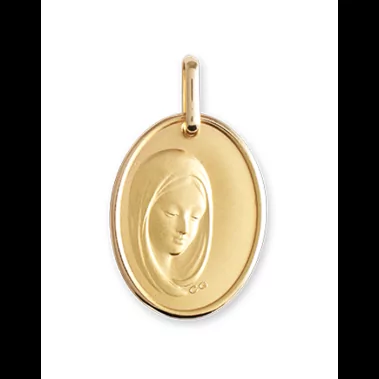 Médaille de baptême Vierge ovale Petit Modèle image cachée