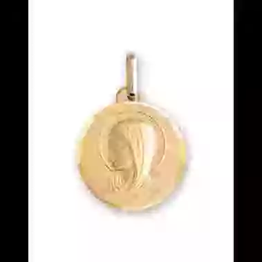 Médaille de baptême Vierge auréolée contourée image cachée