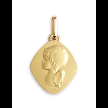 Médaille de baptême Ange Losange image cachée