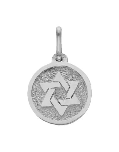 Médaille Ronde en Or Étoile de David Relief Personnalisable