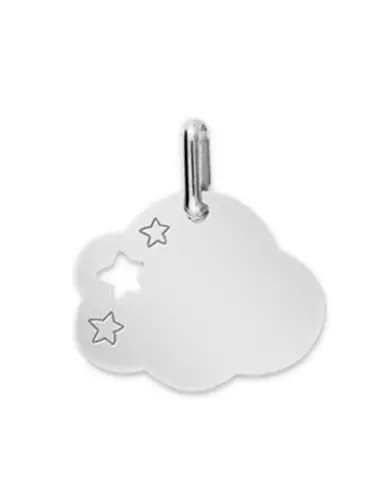 Médaille Nuage avec Étoiles Ajourées en Or personnalisable