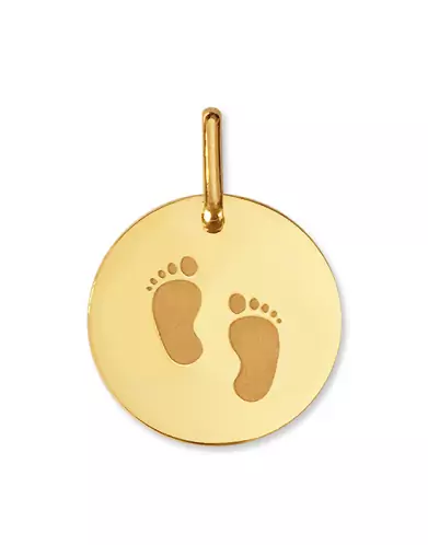 Médaille en Or Gravée Petits Pieds Personnalisable