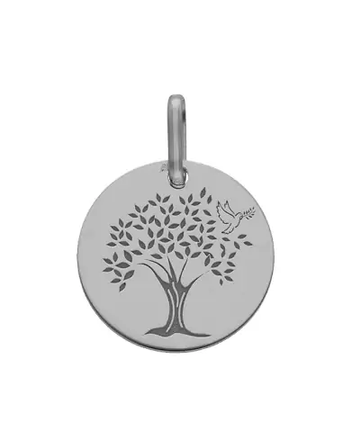 M&eacute;daille Arbre de Vie &agrave; la Colombe Petit Mod&egrave;le en Or personnalisable