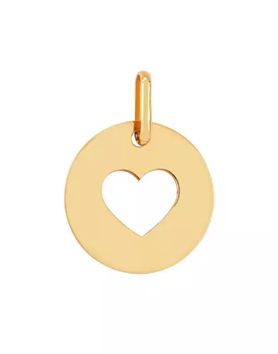 Médaille Ronde Ajourée Coeur en Or Personnalisable