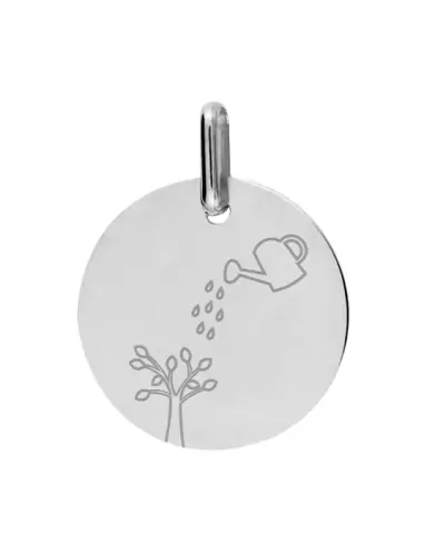 Médaille Gravée Arbre avec Arrosoir en Or Personnalisable