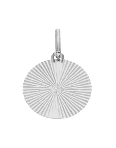 Médaille Ronde Lapidée Soleillée en Or personnalisable