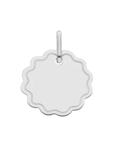 Médaille Fleur Contour Gravé en Or personnalisable