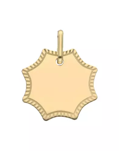 Médaille Fantaisie Contour Gravé en Or personnalisable