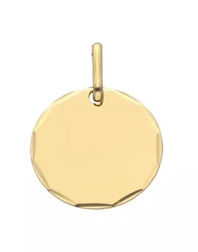 Médaille Ronde Contour Diamanté en Or personnalisable