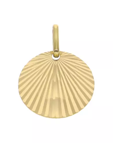 Médaille Ronde Lapidée Coquillage en Or personnalisable