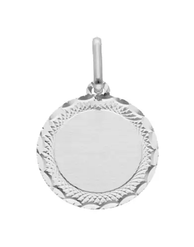 Médaille Ronde Brossée Contour Ciselé en Or personnalisable