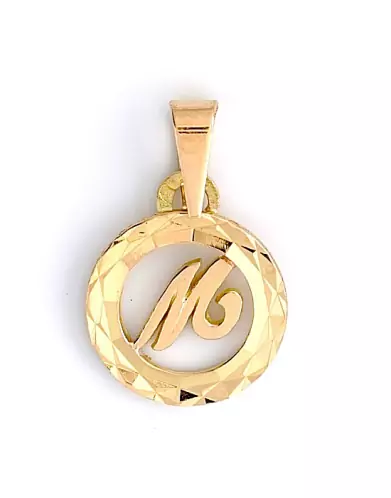 Pendentif Lettre Anglaise Cerclée en Or