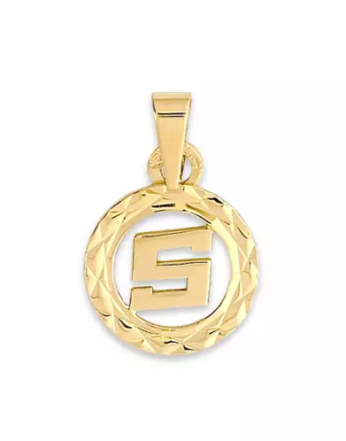 Pendentif Lettre Bâton Cerclée en Or