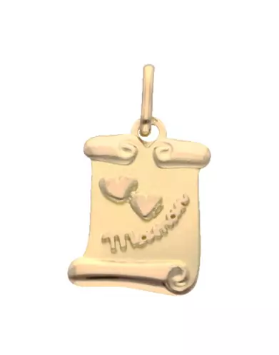 Médaille Parchemin Cœurs et Maman en Or Personn