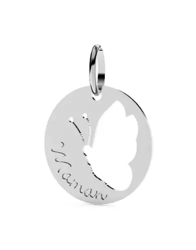 Médaille Papillon Ajourée Maman en Or Personnalisable