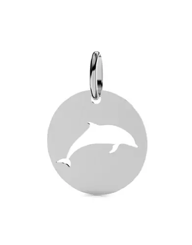 Médaille Ronde en Or Ajourée Dauphin Personnalisable