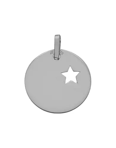 Médaille Ronde Étoile Ajourée en Or Personnalisable