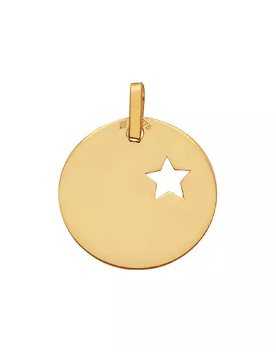 Médaille Ronde Étoile Ajourée en Or Personnalisable