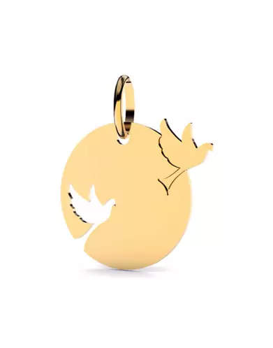 Médaille Colombes Envol en Or Personnalisable